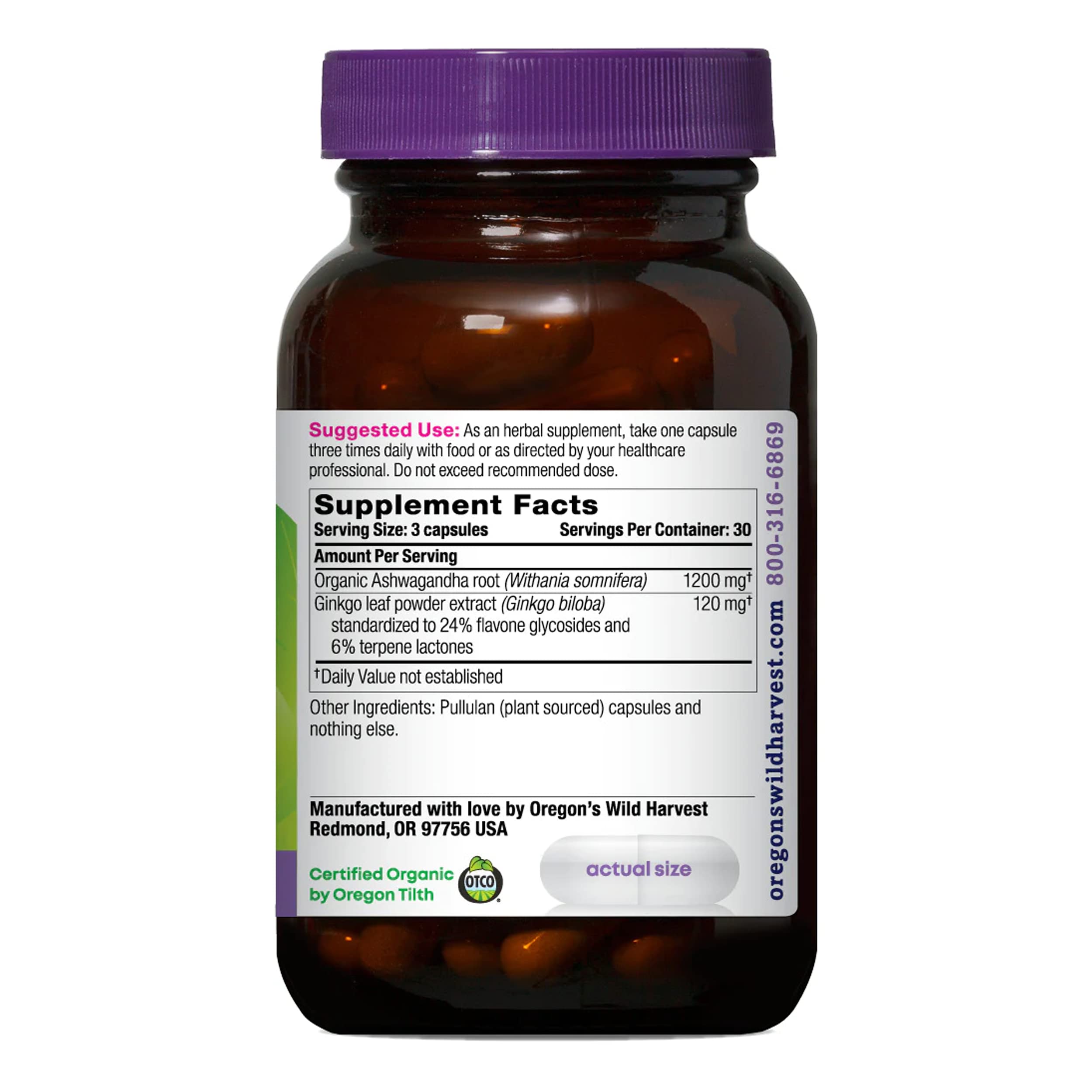 Ingrédients organiques non-GMO d'Oregon's Wild Harvest pour une routine saine.