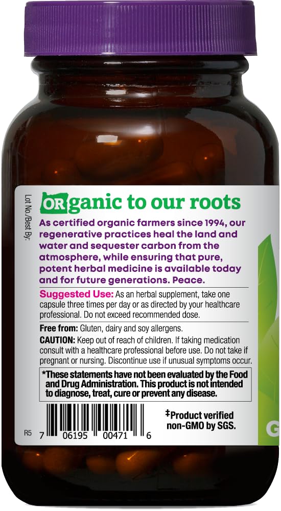 Étiquette biologique du Lion's Mane Plus, ingrédients biologiques certifiés.