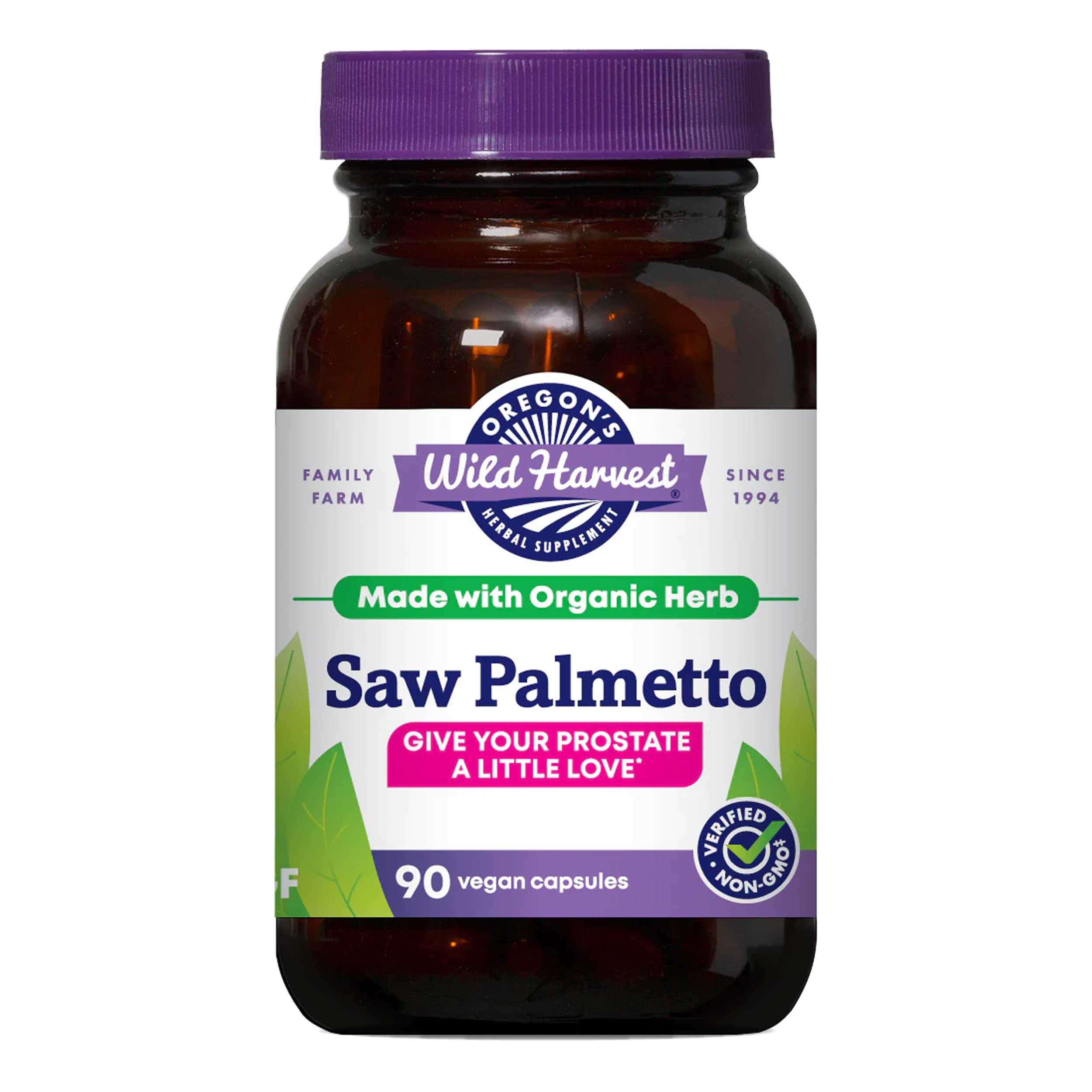 Capsules Saw Palmetto d'Oregon's Wild Harvest, gélules bio véganes pour routine quotidienne.