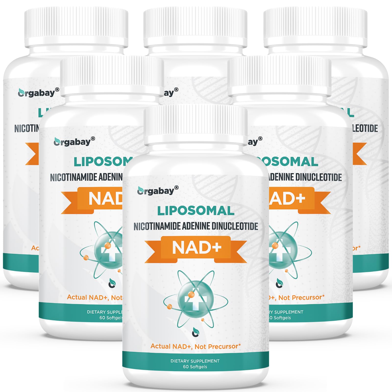 Orgabay Liposomal NAD+ - bouteille en gros plan, prise quotidienne facilitée.