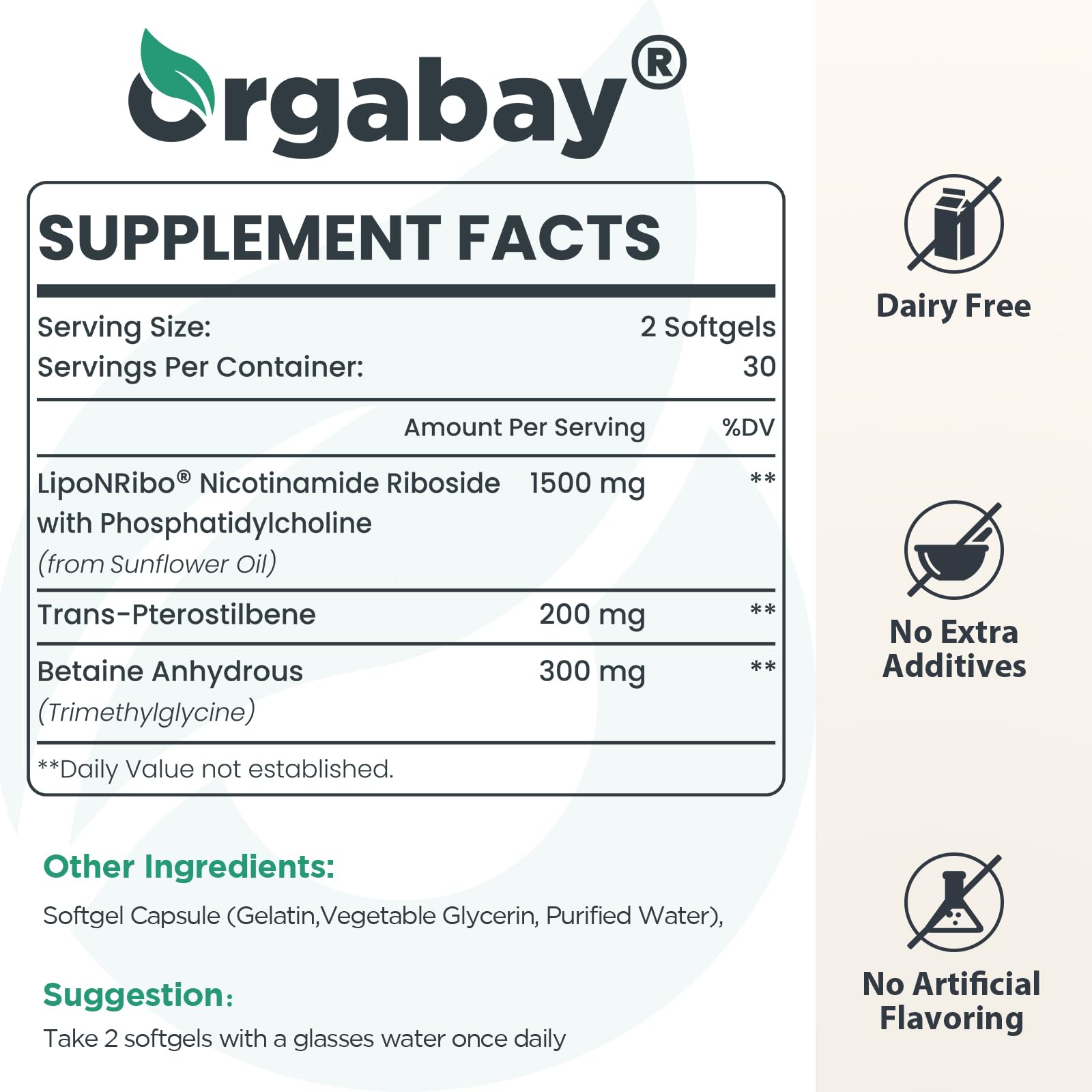 Orgabay Liposomal Nicotinamide Riboside – vitrine gamme et branding.