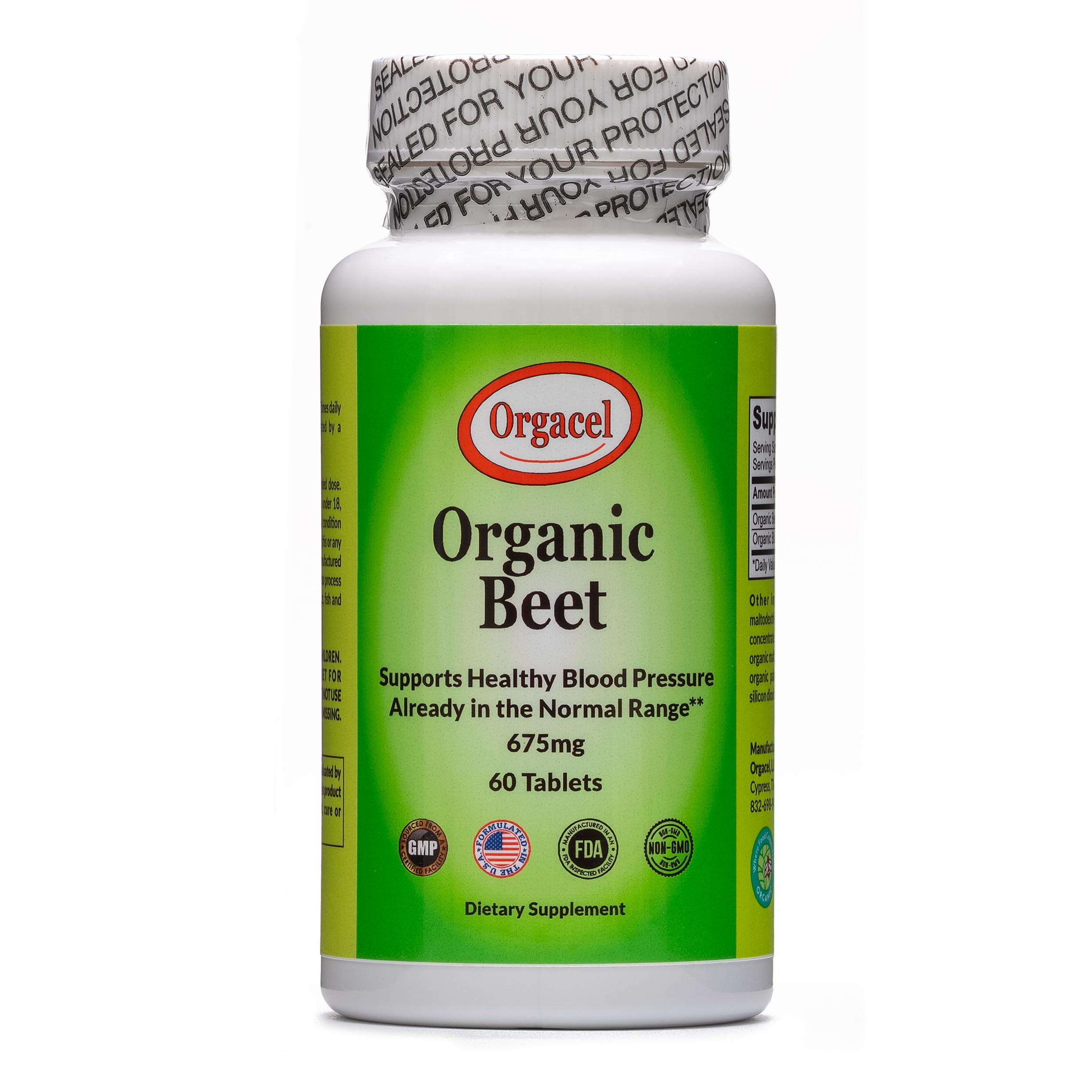 Orgacel Betterave - bouteille montrant les comprimés faciles à avaler pour la routine quotidienne.