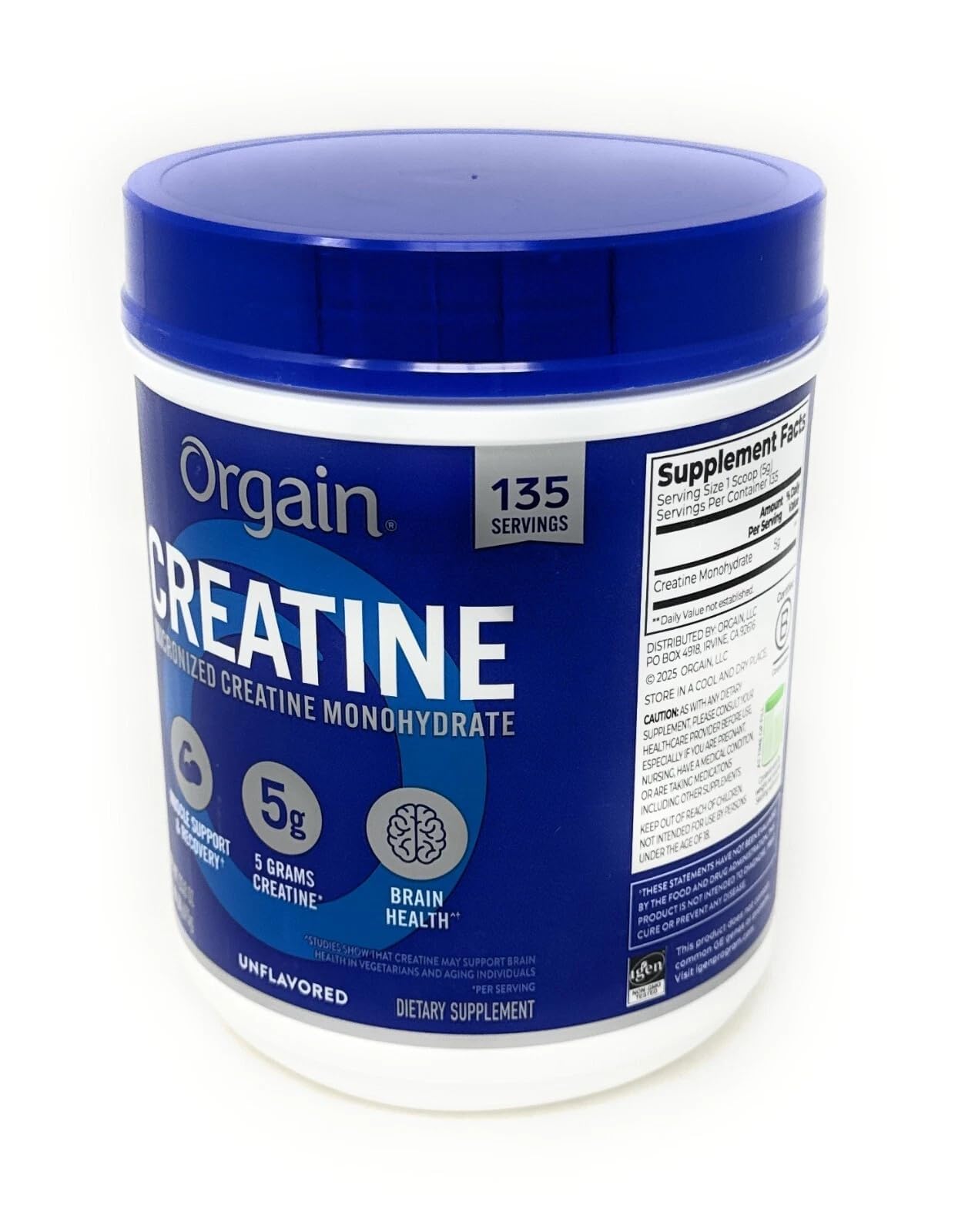Orgain Créatine Monohydrate, certifications-informees, garantie des standards de qualité et traçabilité.