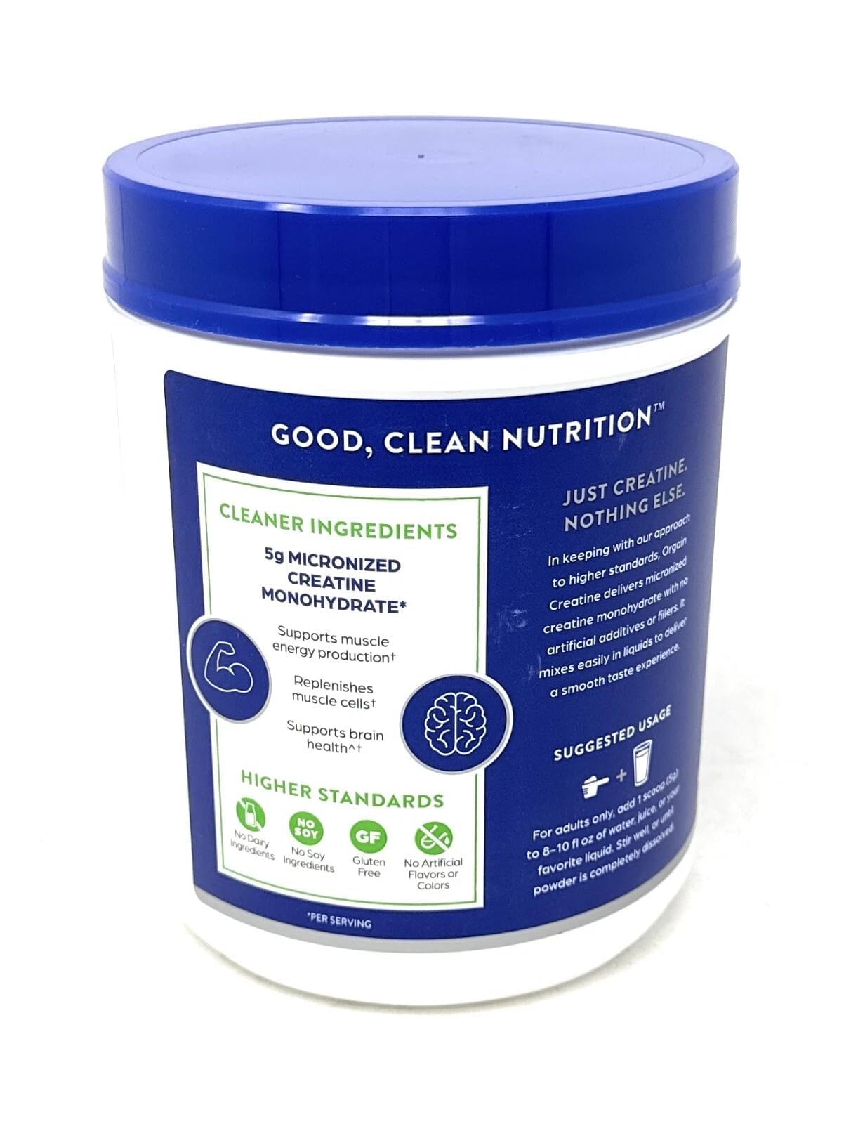 Orgain Créatine Monohydrate, dose-mesure pratique pour doser facilement chaque portion.