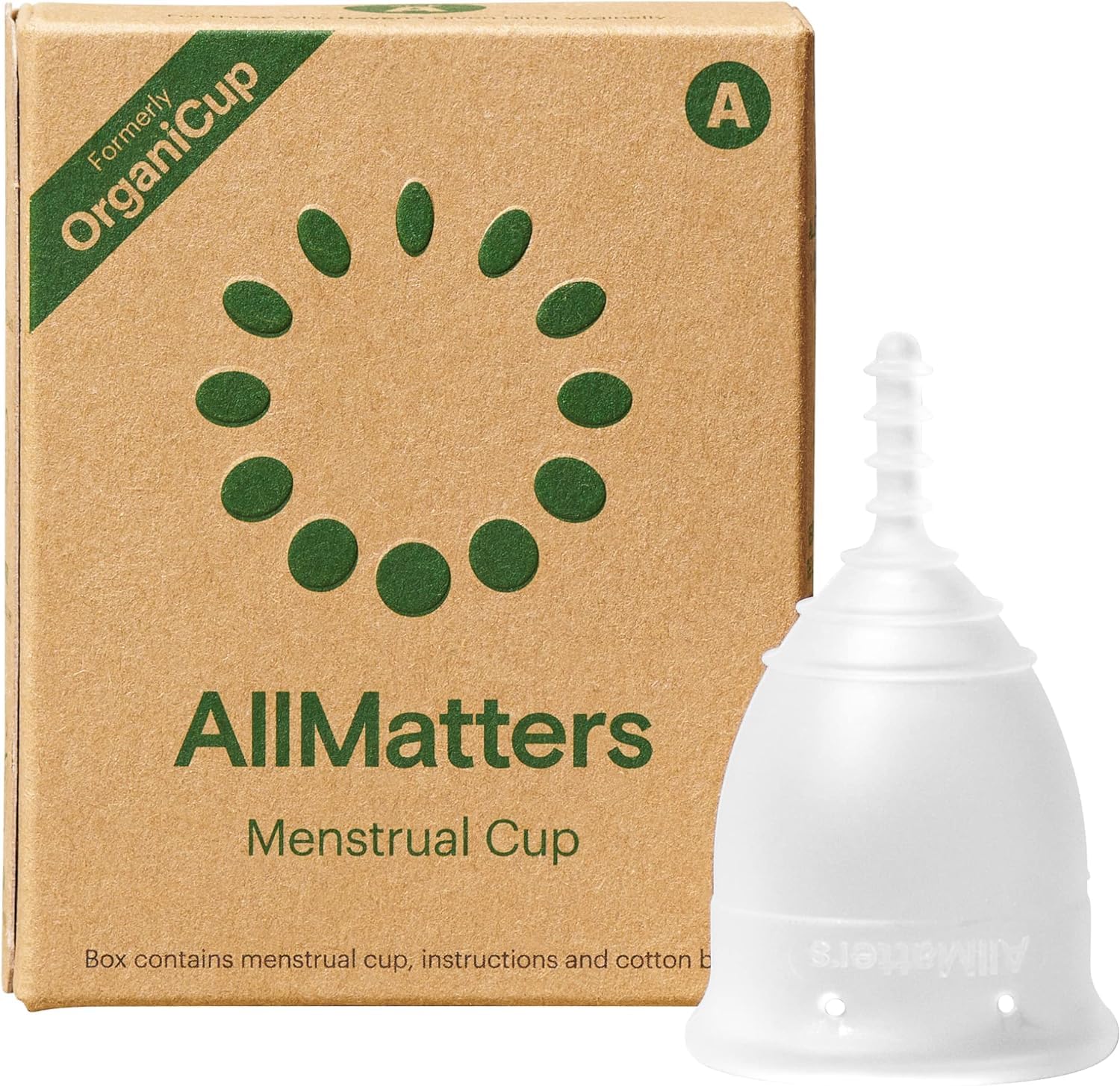 OrganiCup coupe menstruelle Taille A – douceur et confort à l'insertion.