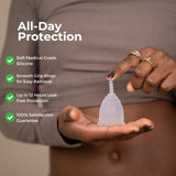 OrganiCup silicone médical doux – toucher souple et agréable.