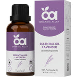 Organic Alley huile lavande en bouteille 30 ml pour relaxation et détente.
