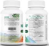 Organic Aura Neem Capsules: gélules sur table, routine détox naturelle.