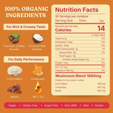 Organic Bless cafe-poudre-champignons-verser-dans-tasse, préparation simple et énergie potentielle.
