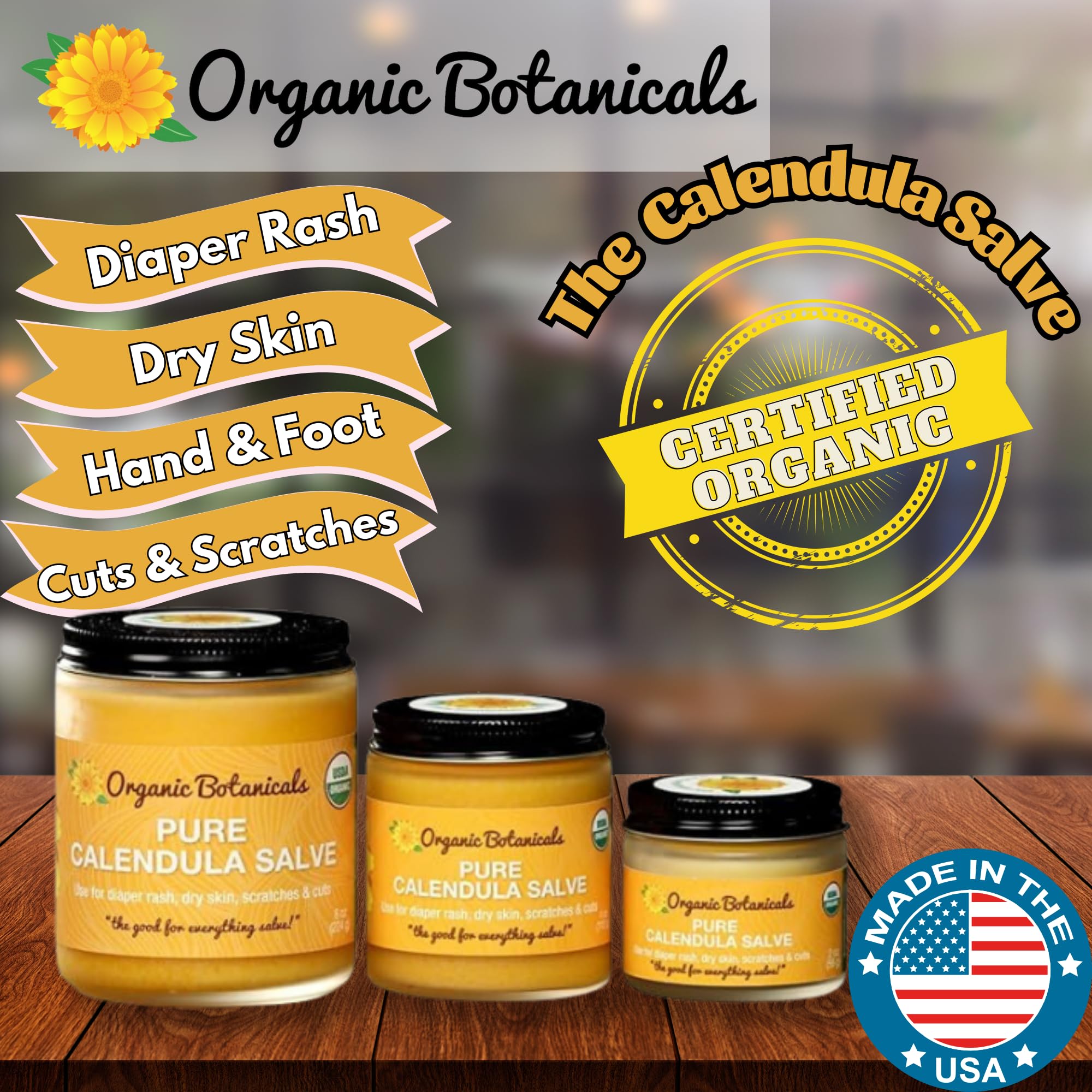 Application sur la main avec Organic Botanicals Calendula Salve