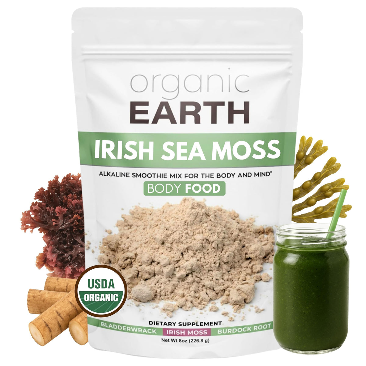 Organic Earth mousse irlandaise en poudre prête pour smoothie riche en nutriments