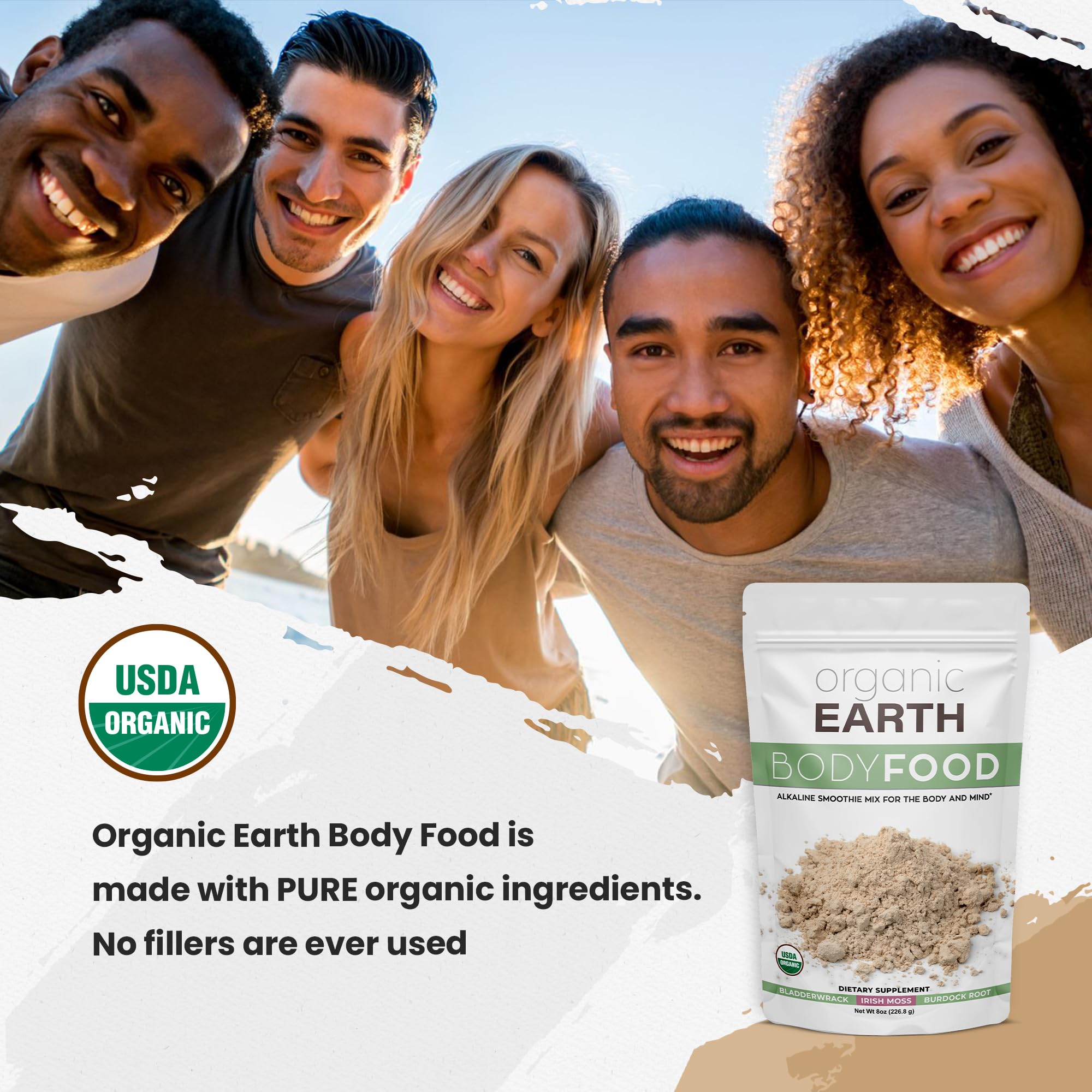 Organic Earth sac refermable en poudre, fraîcheur et qualité garanties