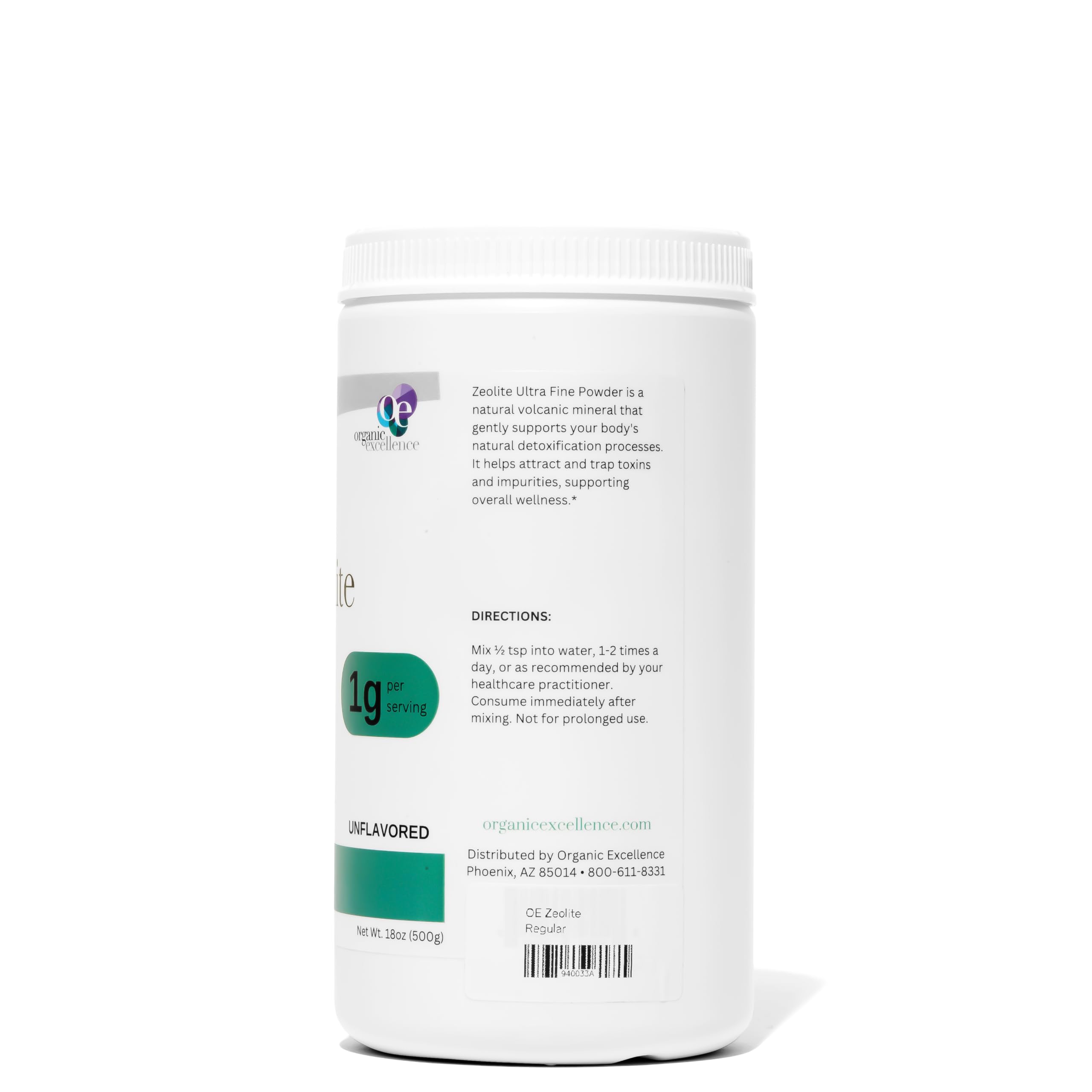 Organic Excellence Zeolite Clinoptilolite : emballage recyclable et engagement durable.