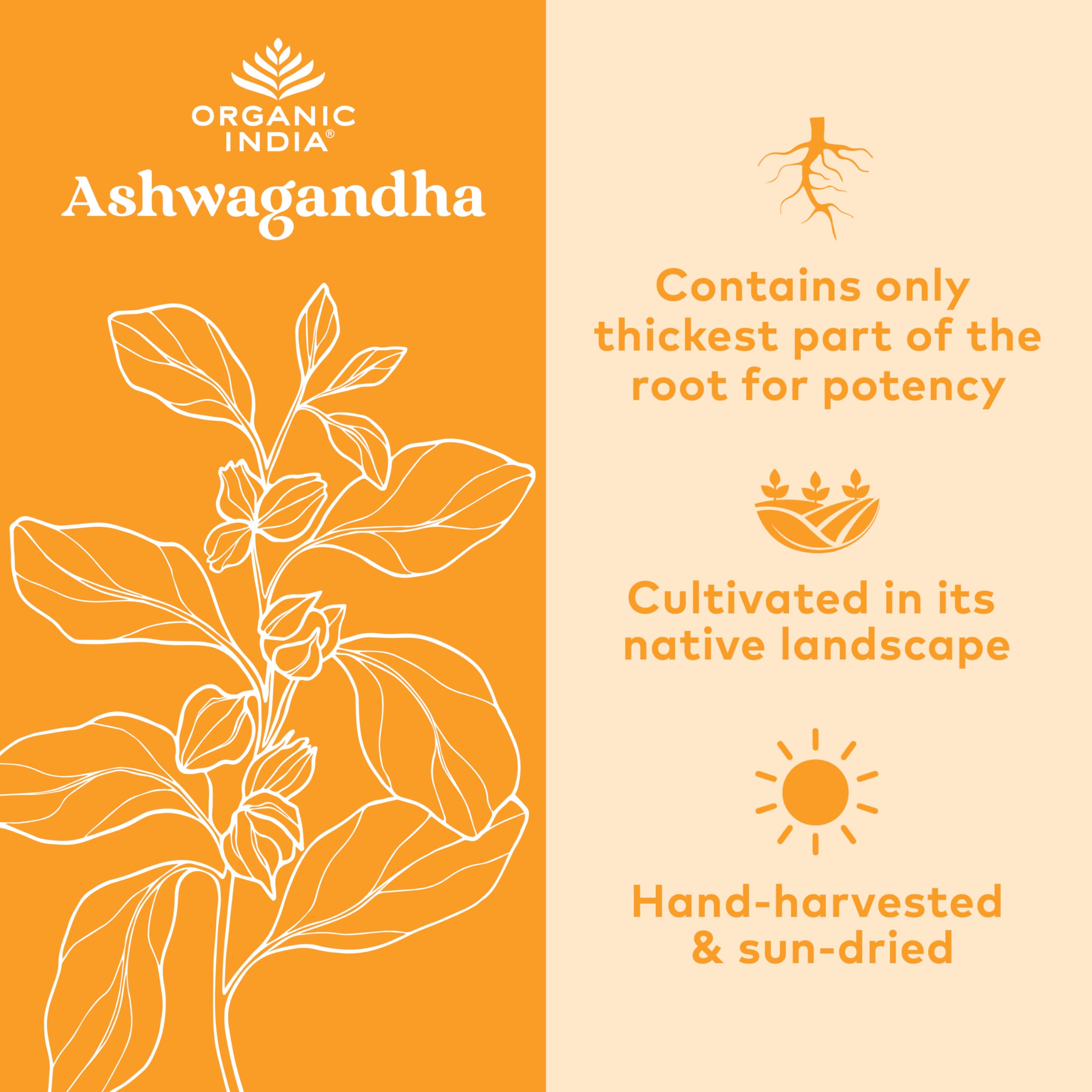 Organic India Ashwagandha – emballage vert, produit naturel et vegan