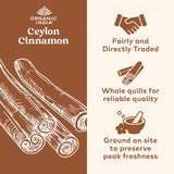 ORGANIC INDIA Cannelle de Ceylan - capsules ouvertes, facile à ajouter à thé ou boisson.