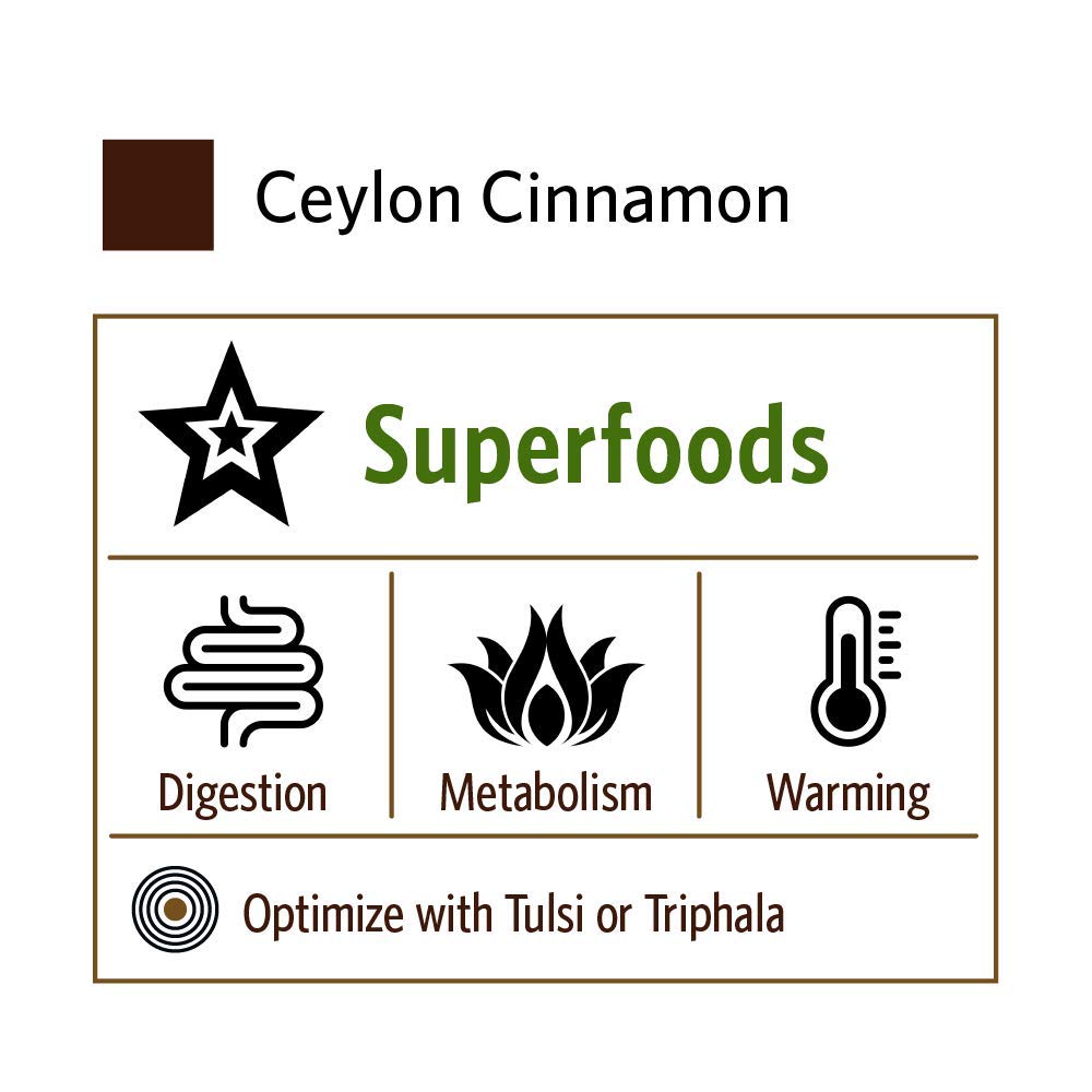 ORGANIC INDIA Cannelle de Ceylan - rituel quotidien, capsules pratiques pour une routine équilibrée.