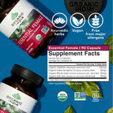 Organic India Essential Femelle - routine bien-être féminin avec plantes.