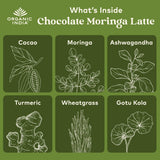 Organic India latte sans caféine chocolat — boisson réconfortante sans caféine.