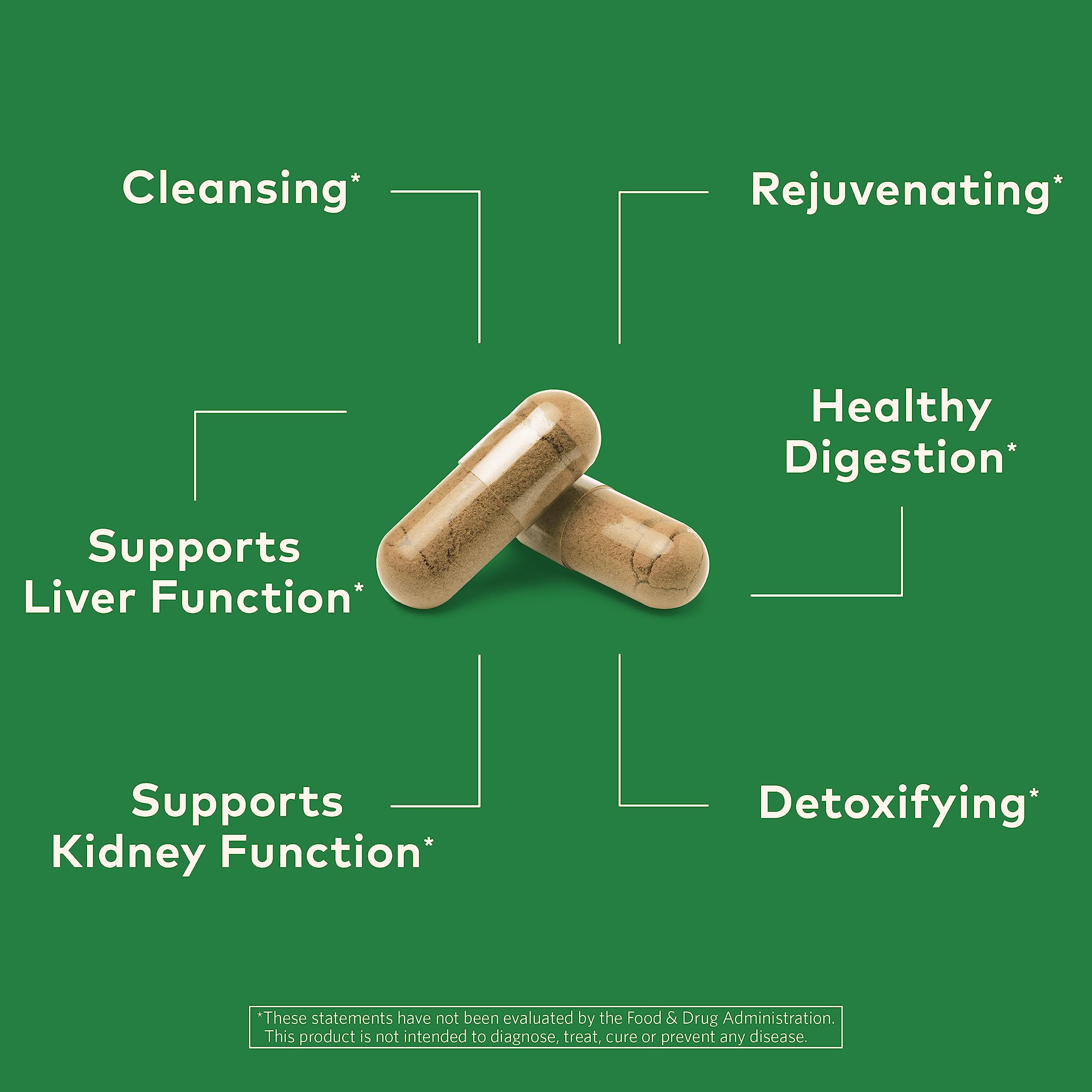 Gélules ORGANIC INDIA Liver Kidney vertes, prise quotidienne facile.