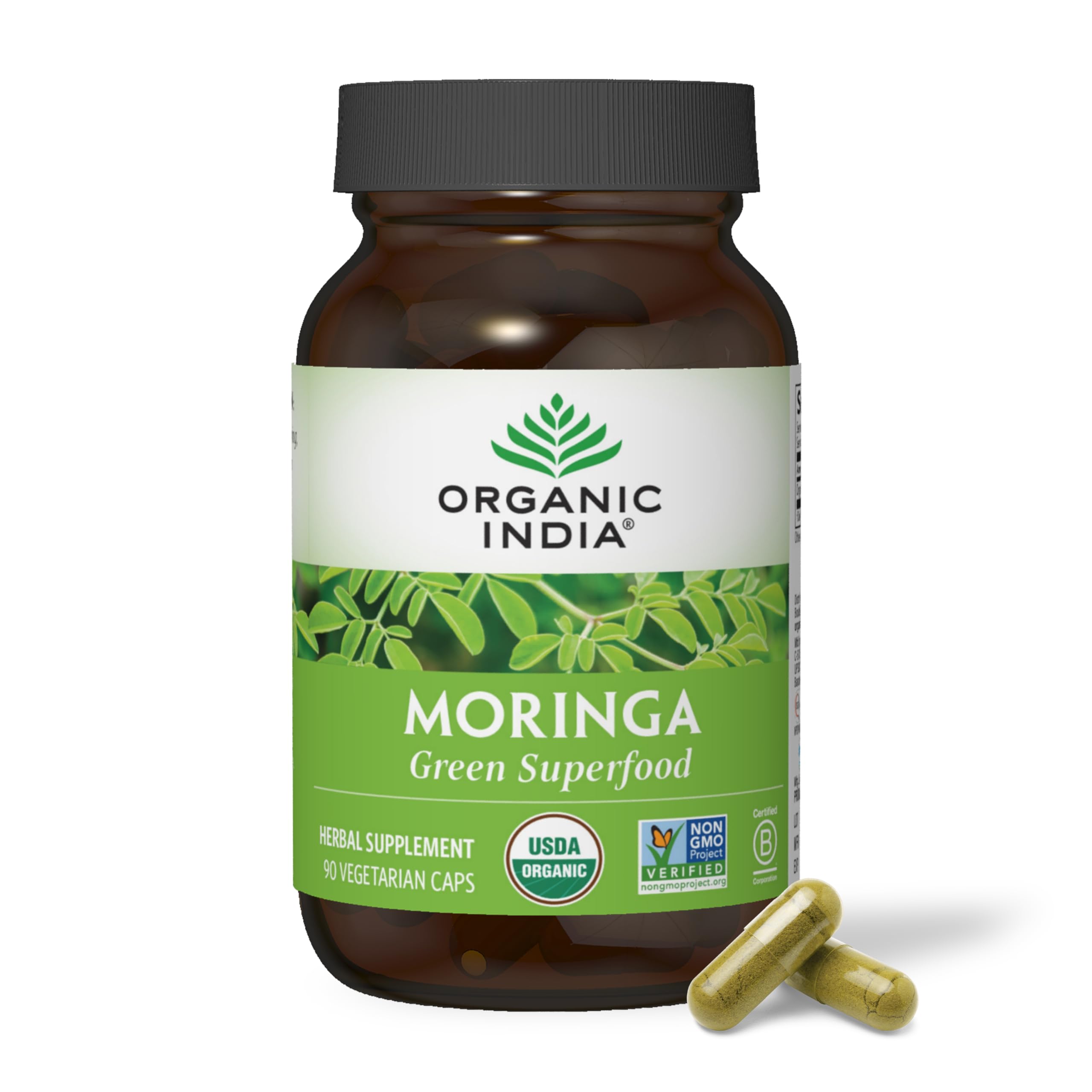 ORGANIC INDIA Moringa capsules - bouteille, source naturelle de nutriments quotidiens