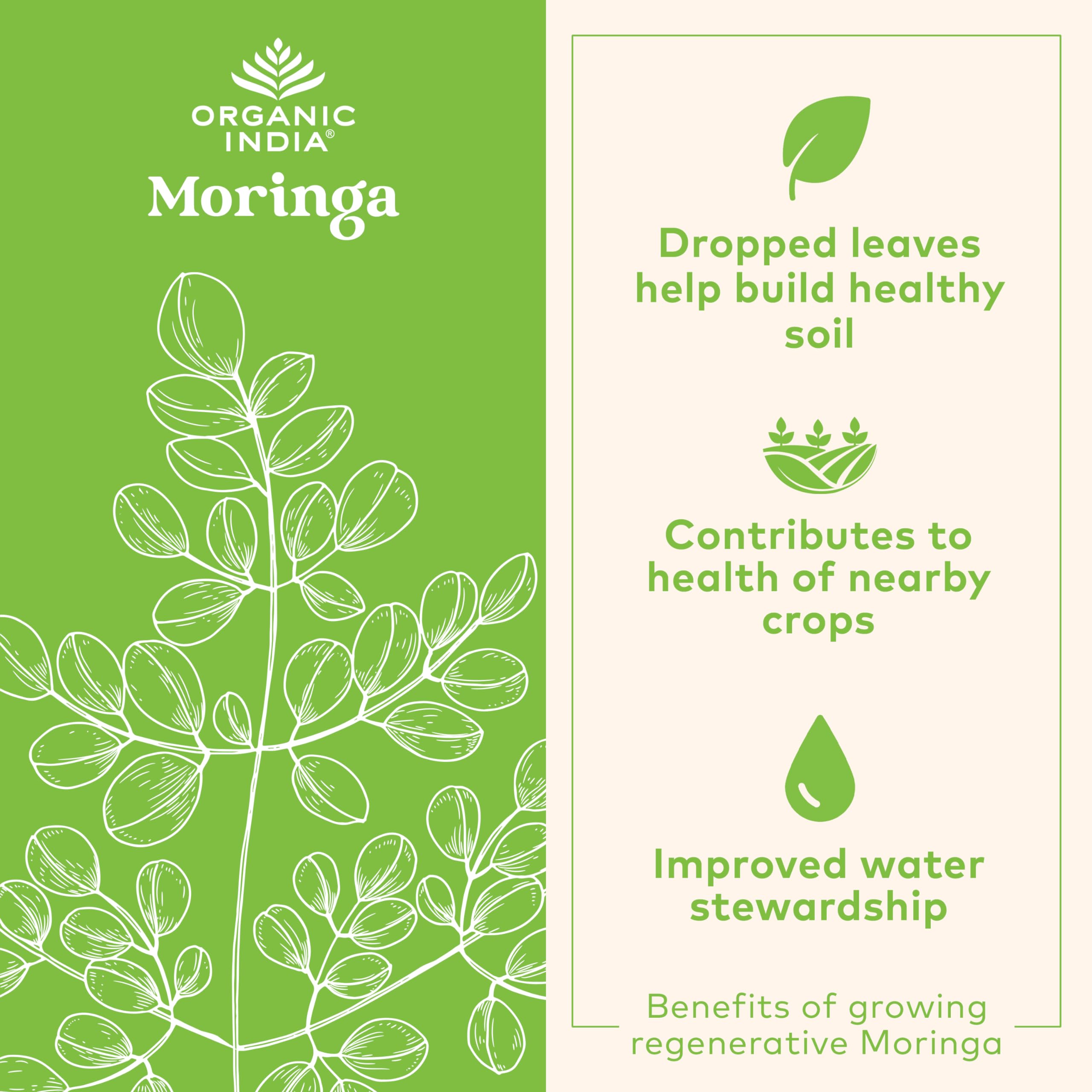 Organic India Moringa certification LEED platine – engagement qualité et durabilité.