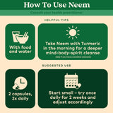Neem Organic India: tableau des ingrédients sur le packaging.