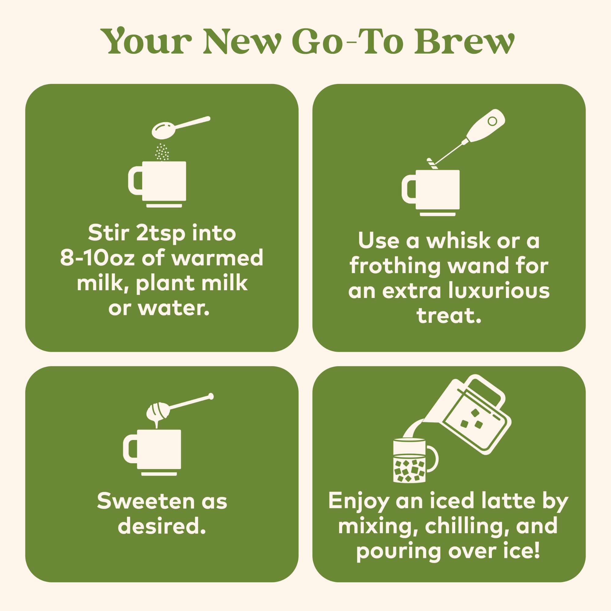  Organic India préparation rapide latte — mélange pratique pour un goûter express.