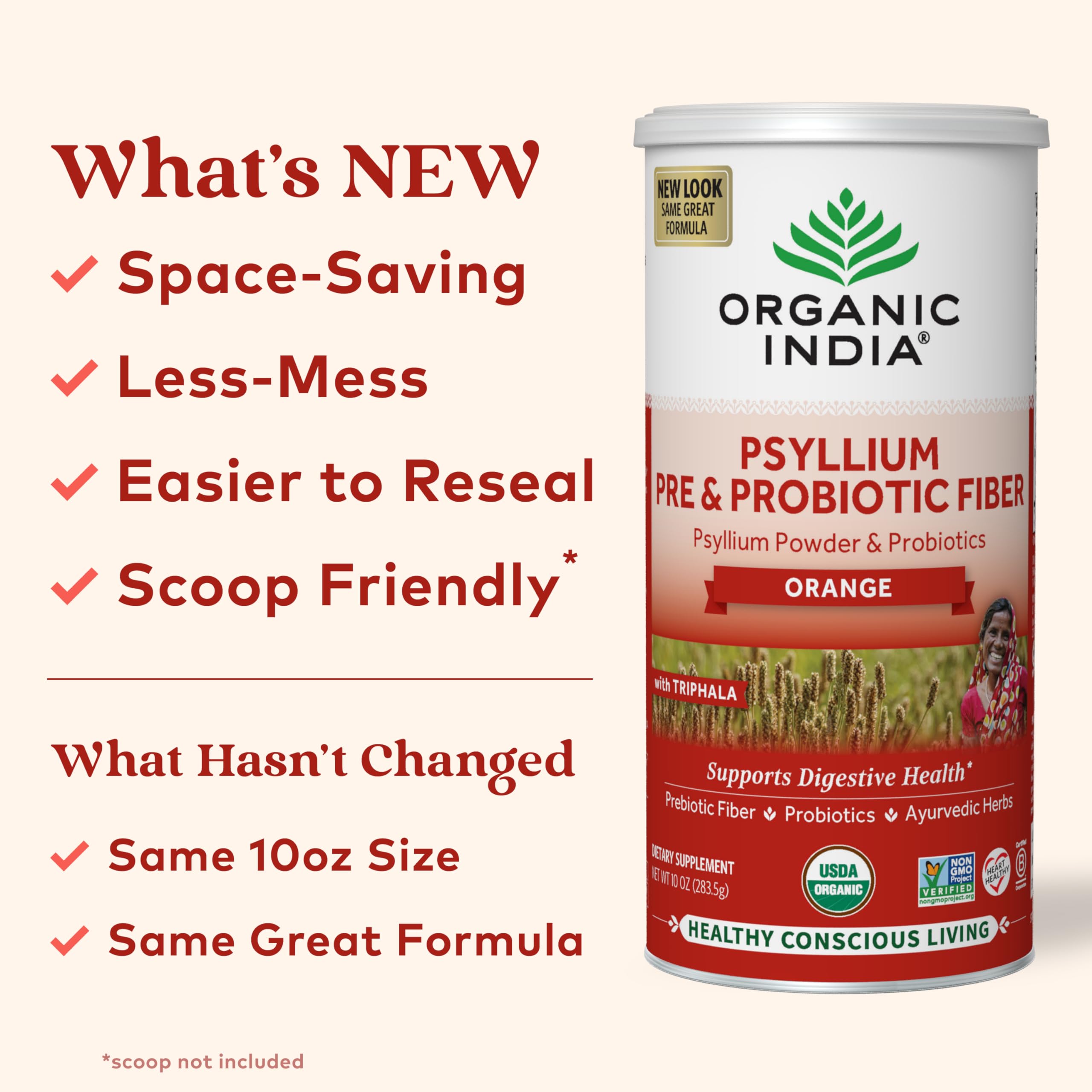 ORGANIC INDIA Psyllium Orange Bio - agriculture régénérative soutenant les fermiers