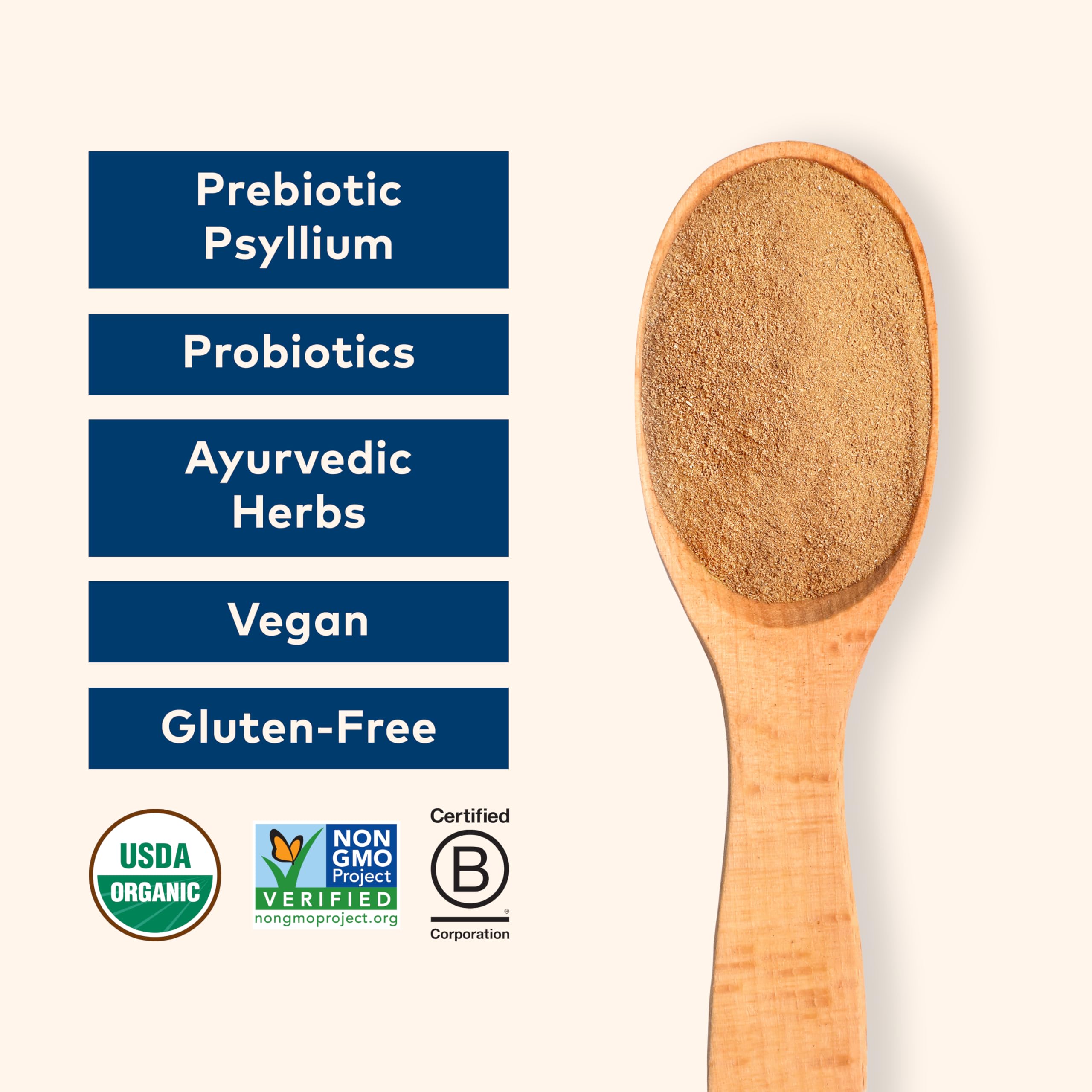 Probiotiques Bacillus coagulans inclus dans le psyllium Organic India.