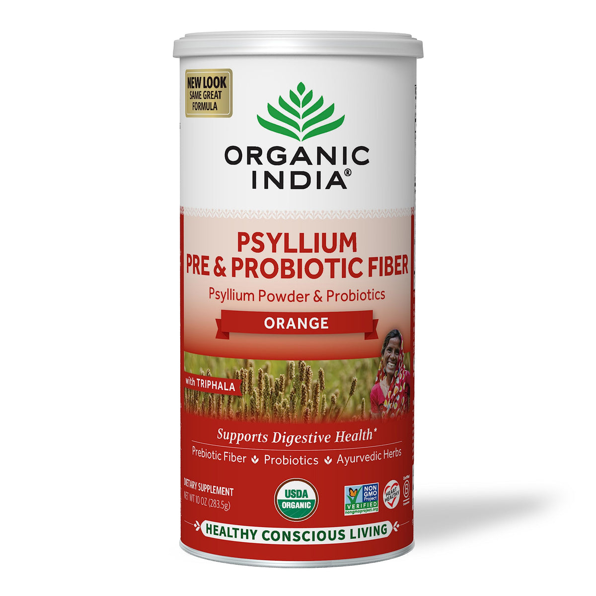 ORGANIC INDIA Psyllium Orange Bio - flacon pratique pour fibre quotidienne