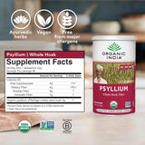 Emballage durable d'ORGANIC INDIA Psyllium Poudre, soutenant l'agriculture régénératrice
