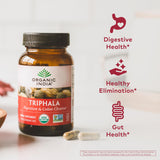 Organic India Triphala: étiquette et emballage reflétant naturalité et qualité