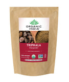 Poudre Triphala Organic India dans l'emballage, prête à l'emploi pour le quotidien.