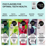 Organic Shop dentifrice cerise, pâte onctueuse offrant une sensation de fraîcheur naturelle.