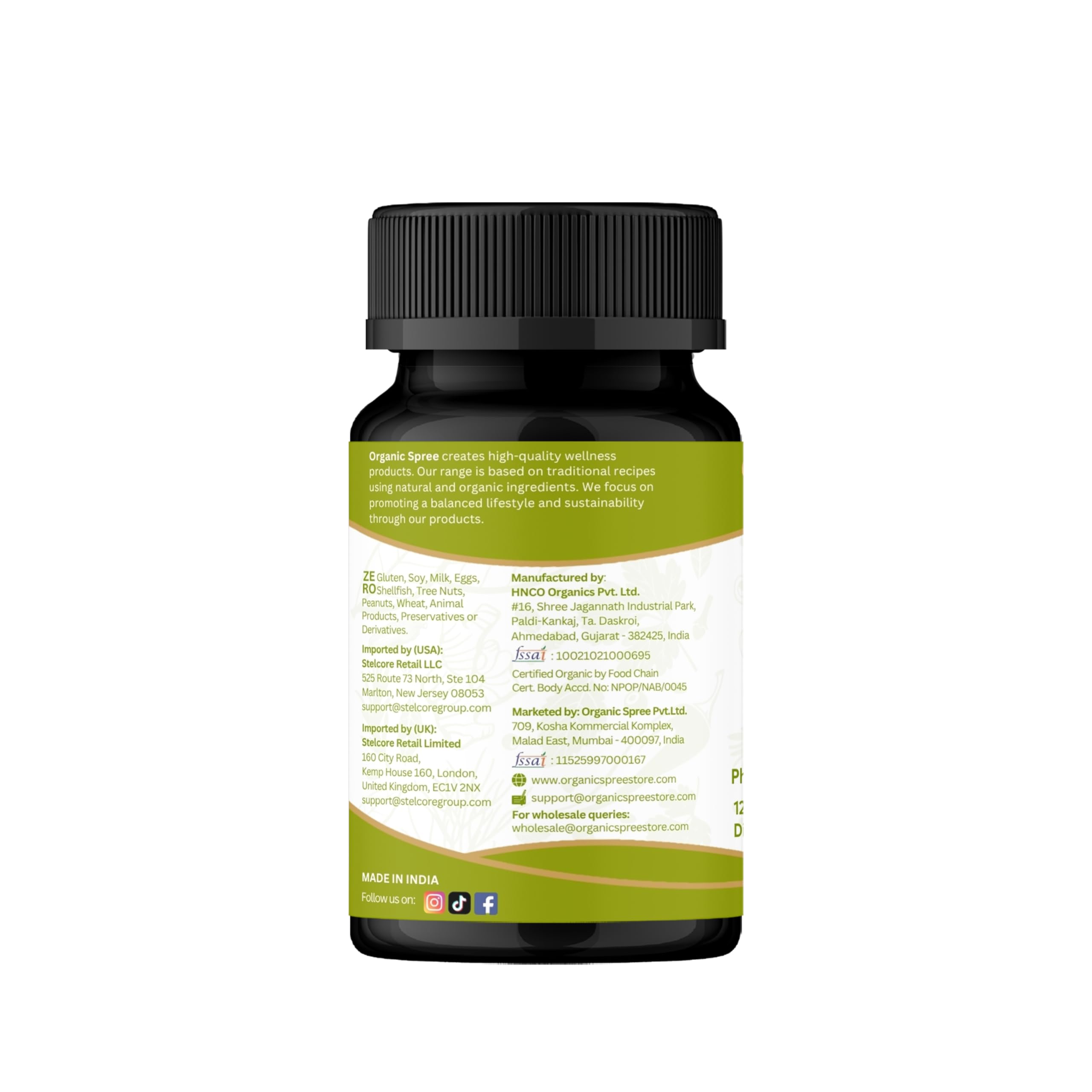 ORGANIC SPREE Amla: Conception d’emballage facilitant la lecture des informations.