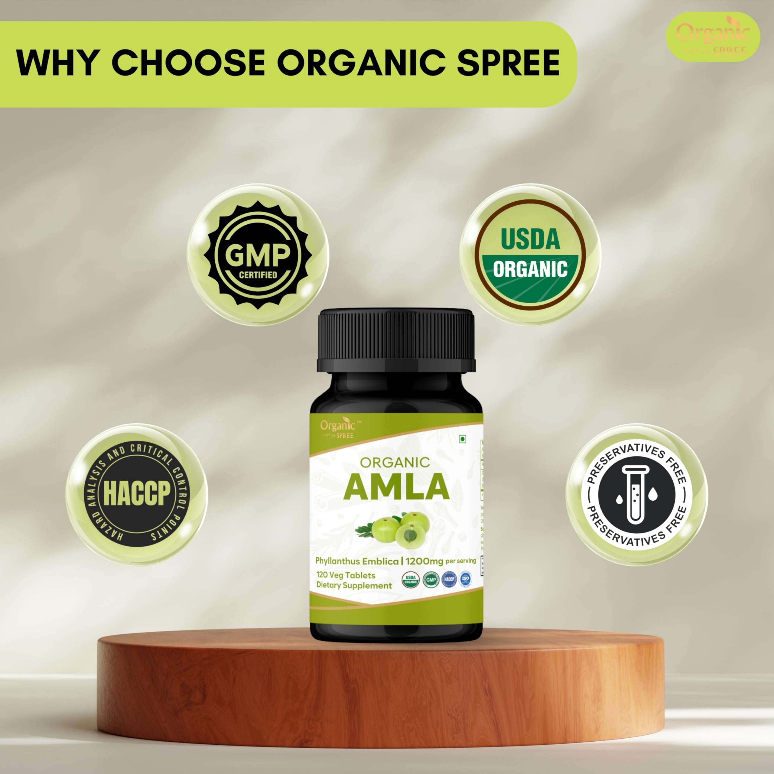 ORGANIC SPREE Amla contenu du flacon, rangement pratique.