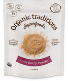 Organic Traditions Amla Poudre emballage bio 200 g prêt pour smoothies.