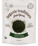 Organic Traditions poudre de poudre de blé d'herbe en bouteille, nutriments riches.