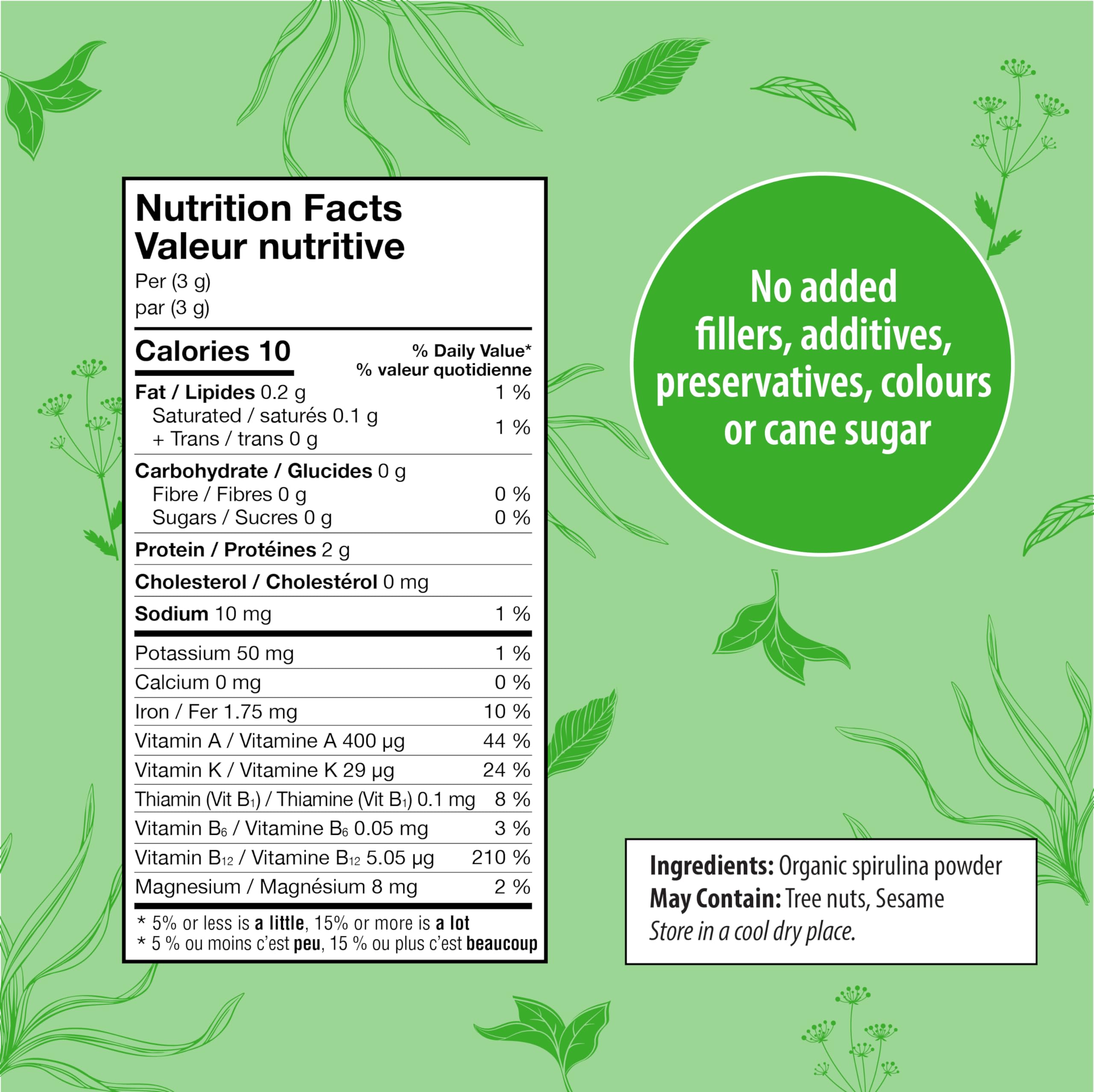Organic Traditions Spiruline verre eau — complément pratique et léger