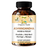 Organic Veda Ashwagandha gelules flacon pour soutien calme quotidien