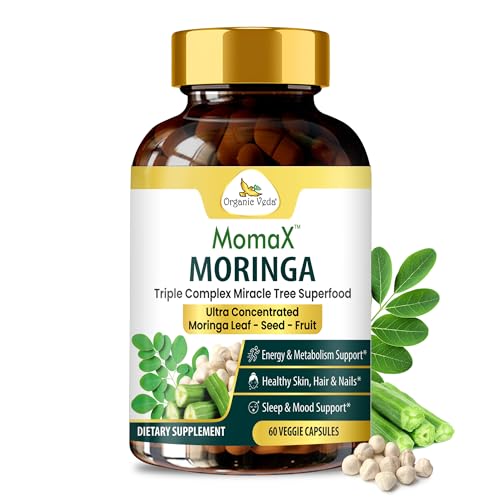 Organic Veda Momax gélules dans boîte, pratique pour soutenir l'énergie durable.