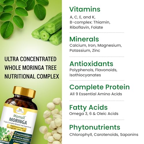 Organic Veda Momax gélules renforçant énergie et concentration grâce aux nutriments clés.
