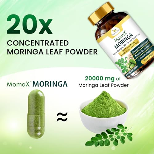 Organic Veda Momax ingrédients moringa feuilles et fruits, solution naturelle.