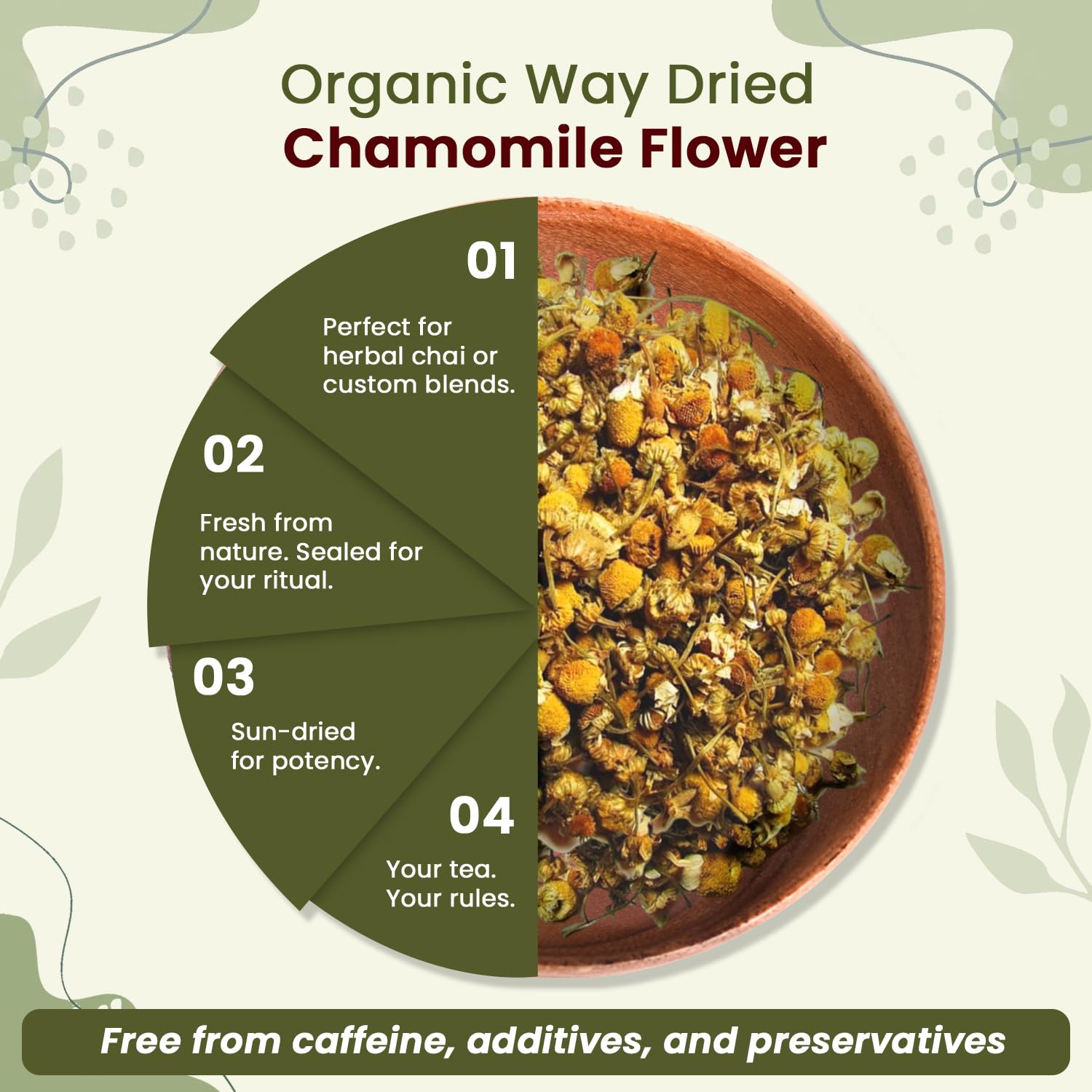 Organic Way camomille-assortiment-herbace: ensemble botanique prêt pour collections et rangement.