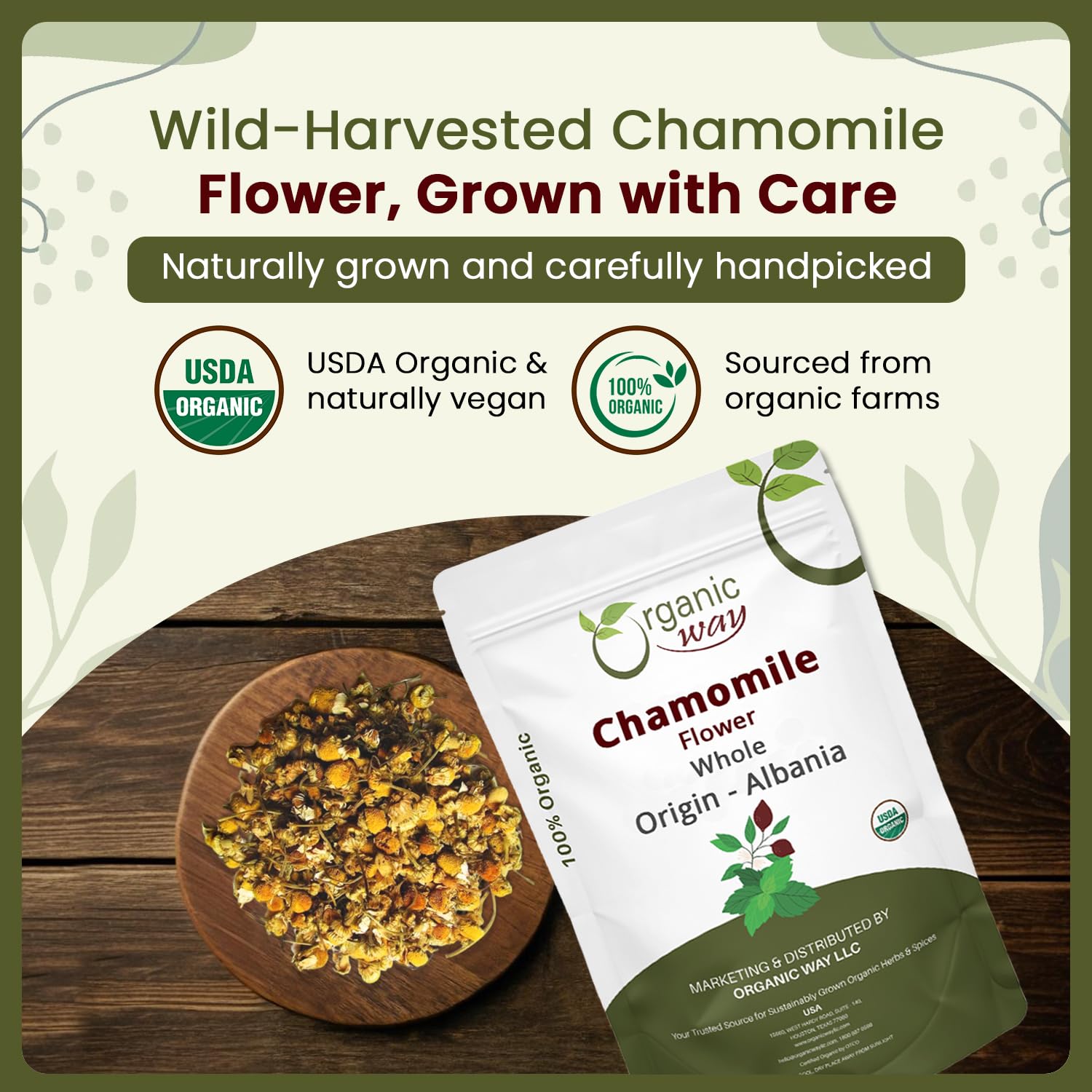 Organic Way camomille-potpourri: fleurs sèches idéales pour pot-pourri et centres de table.
