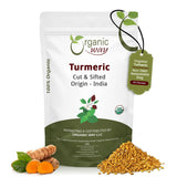 Organic Way curcuma racine coupée et tamisée, parfaite pour infusions aromatiques