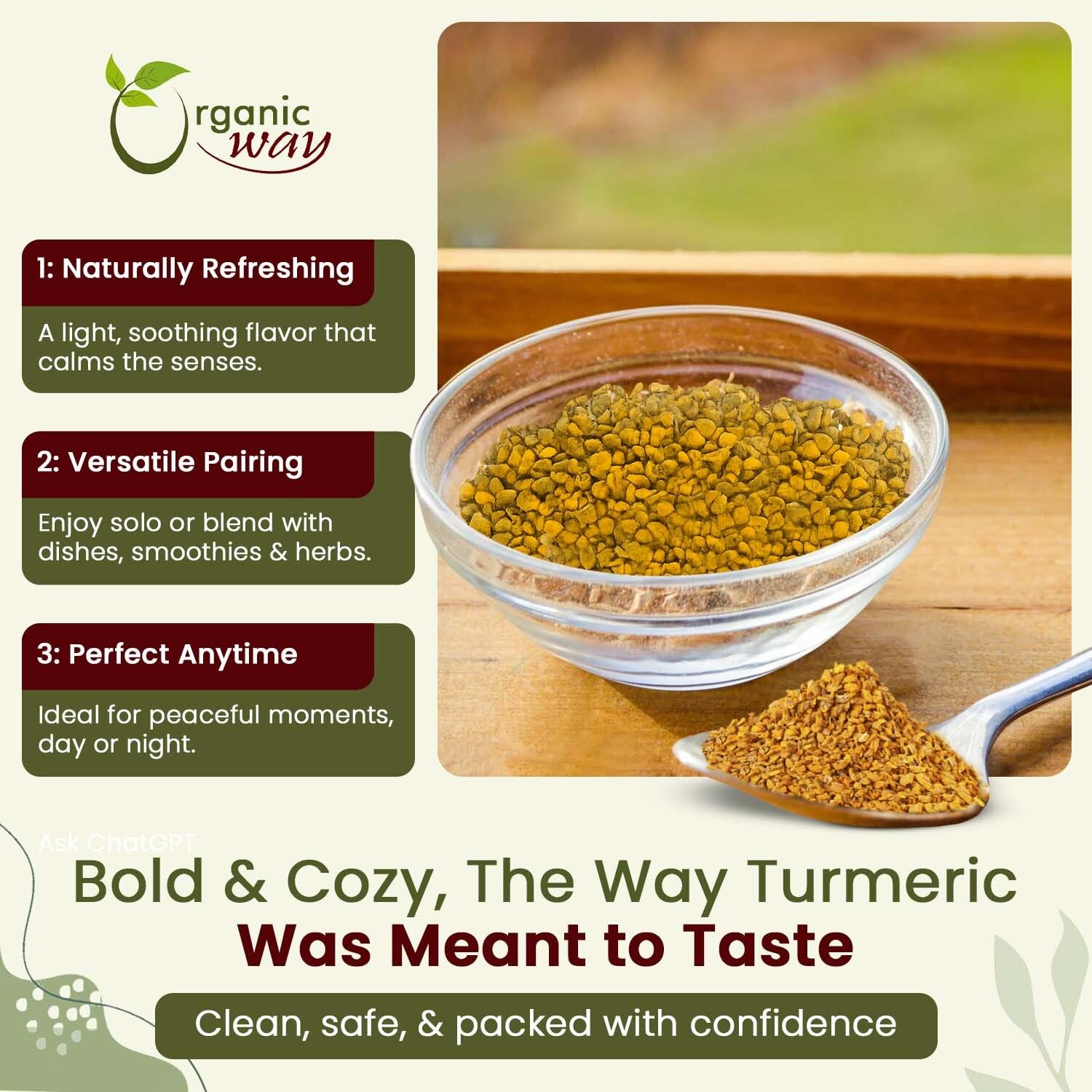 Organic Way infusion curcuma épices pour boissons chaleureuses