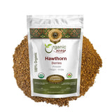 Organic Way Poudre d'aubépine dans un verre, parfait pour infusion aromatique