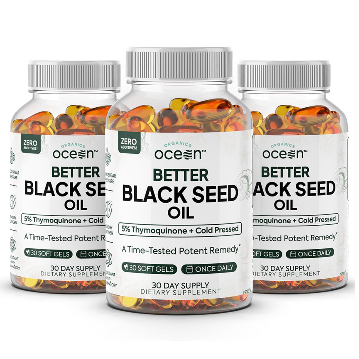 Organics Ocean Better Black Seed Oil – bouteille d'huile de nigelle pure et concentrée