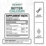 Organics Ocean Better Calcium, capsules algue rouge, absorption améliorée avec D3 et K2.